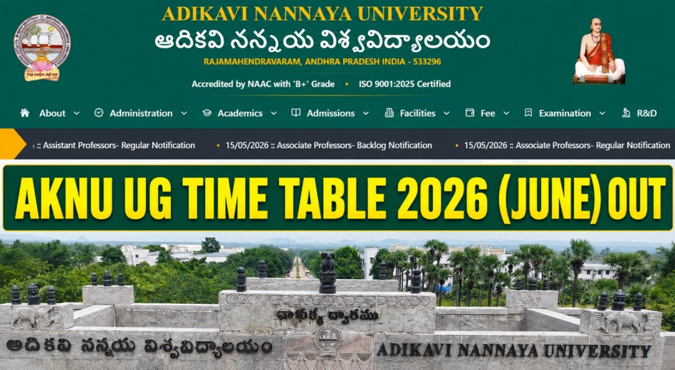 AKNU UG Time Table 2026 (June) Out