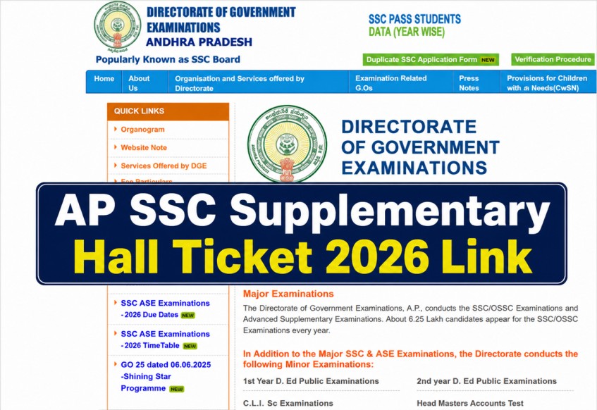 AP SSC Supplementary Hall Ticket 2026 Link