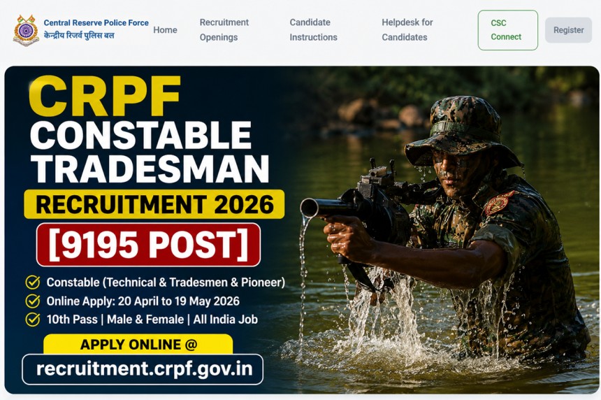 CRPF Constable Tradesman Recruitment 2026 Pdf