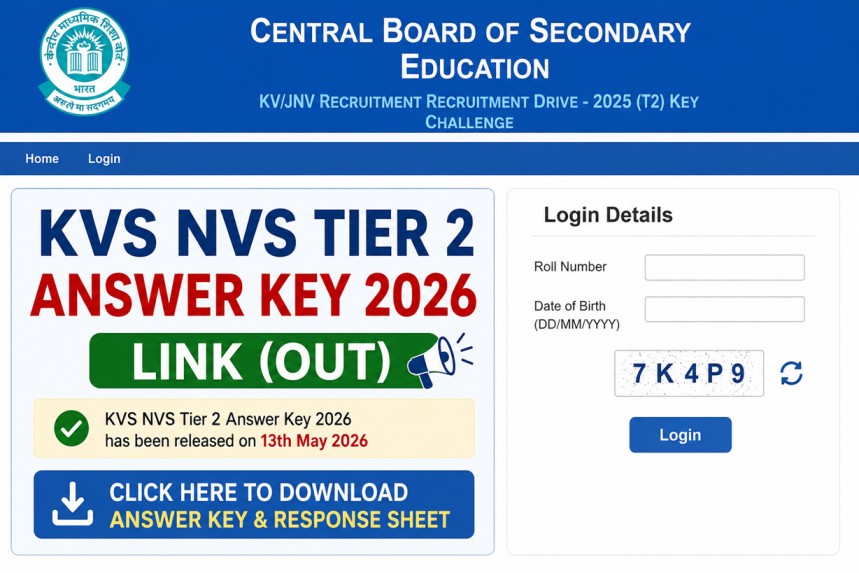 KVS NVS Tier 2 Answer Key 2026 Link
