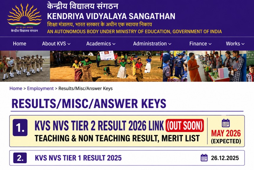 KVS NVS Tier 2 Result 2026 Link