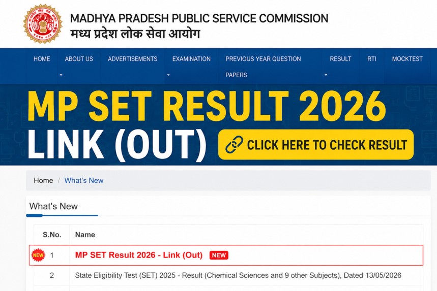 MP SET Result 2026 Pdf Link