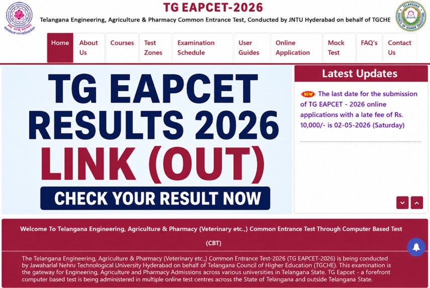 Manabadi TG EAPCET Results 2026 Link (Out)