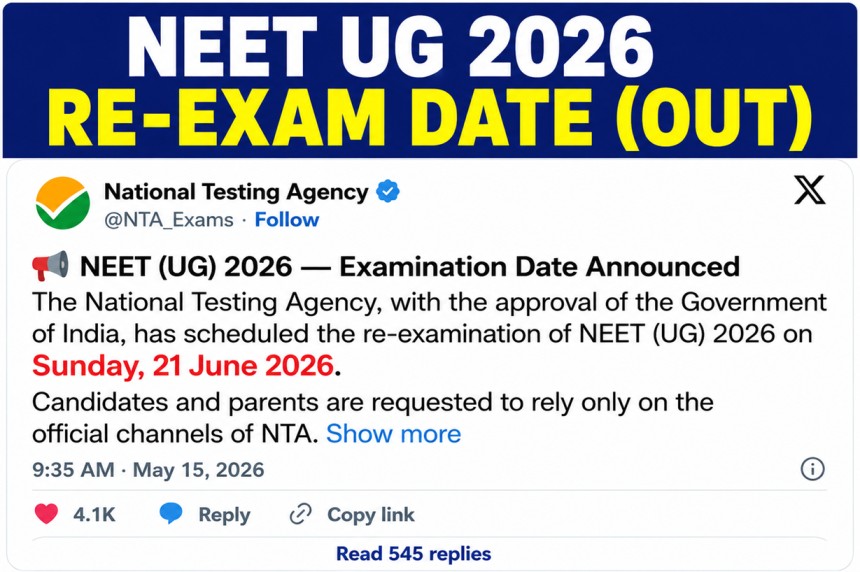 NEET UG 2026 Re-Exam Date