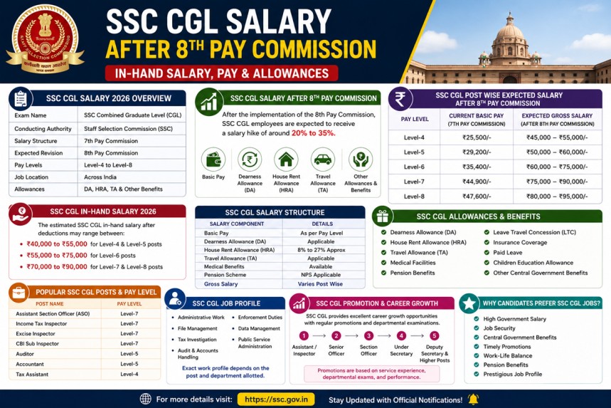 SSC CGL Salary After 8th Pay Commission